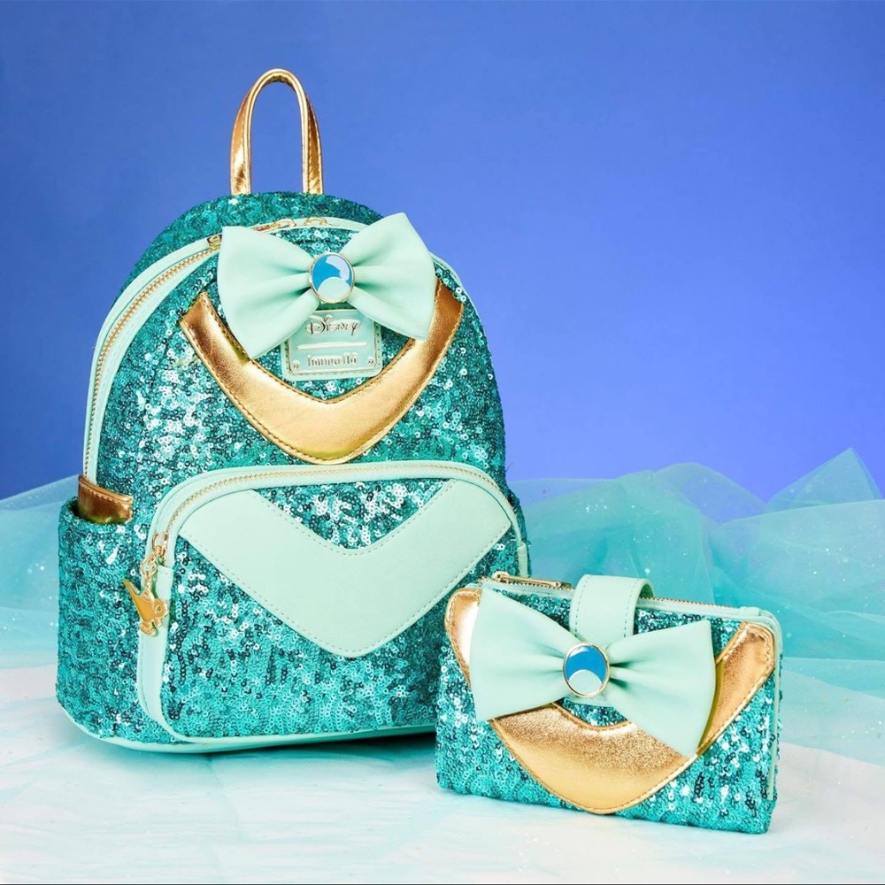 Loungefly Disney Princess Jasmine Sequin Mini Backpack & Wallet Exclusive